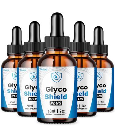 (5 Packs) Glyco Shield Plus Drops Glyco Shield Drops Original Supplement Reviews with Maximum Strength Glycogen Health Formula GlycoShield Advanced New Formula GlycoShield Wellness Vitamin (10oz)