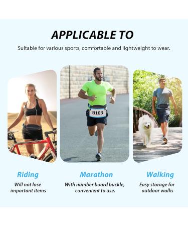 Jimkan Triathlon Start Number Band | Waterproof Running Belt with Storage Bag & Gel Holders for Triathlon Marathon & Running (Black) - Buy Online on GoSupps.com