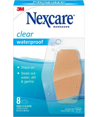 Nexcare Waterproof Clear Bandages for Knee and Elbow - 192 Count | Minimal Residue | Bath, Shower, and Pool Proof - Buy Online on GoSupps.com