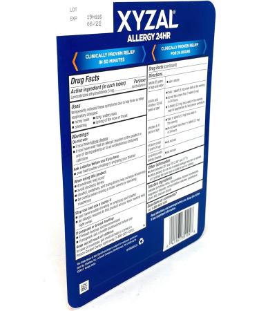 Xyzal Allergy 24 Hour Antihistamine 5mg - 110 Tablets - Buy Online on GoSupps.com