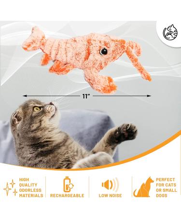 Motion-Activated Flopping Lobster Toy for Cats & Small Dogs | USB Rechargeable | Soft & Durable | Includes 2 Catnip Packets | Washable | Low-Noise | Fun Cat Nip Toy Gift | 11x4 In - Buy Online on GoSupps.com