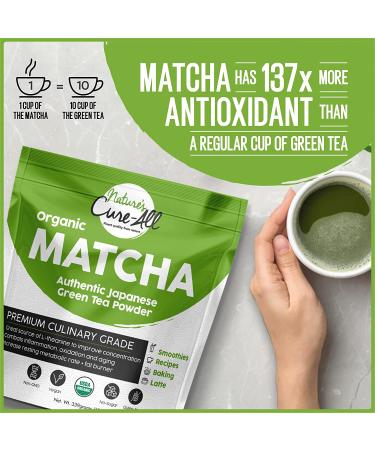 Organic Japanese Culinary Matcha Powder - 1st Harvest Grade, USDA Certified, 12 Oz - Boost Metabolism, Immunity, Lower Cholesterol & Blood Sugar - Buy Online on GoSupps.com