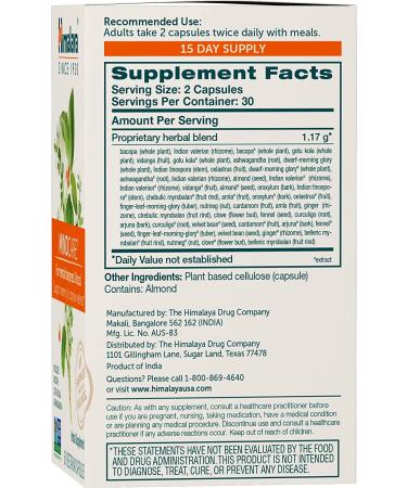 Himalaya MindCare 60 Vegetarian Capsules | Natural Support for Mental Clarity & Focus - Buy Online on GoSupps.com