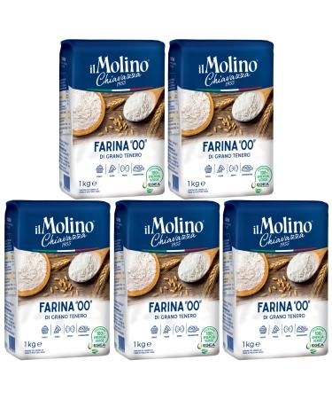 il Molino Chiavazza Type 00 Soft Wheat Flour 1kg - Pack of 5 - Multipurpose Flour | Ideal for Cakes Breads Pizza & Fresh Pasta 1.00 kg (Pack of 5) - Buy Online on GoSupps.com