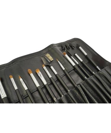 Fantasia 14-Part Professional Makeup Brush Set - High-Quality Natural Hair Brushes with Replacement Applicators - Luxury Synthetic Leather Pocket - Perfect for All Makeup Lovers - Buy Online on GoSupps.com