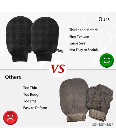 Thickened Exfoliating Glove for Shower - 2 Pack Black Exfoliating Body Scrubber - Dead Skin Remover and Exfoliator - Great for Spray Tan Removal - Korean Mitt for Keratosis Pilaris - Buy Online on GoSupps.com