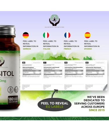 Myo-Inositol Chromium & Folate Blend | 1000mg | 180 Vegan Capsules | Female Support Supplements | Vitamins for Women | Non GMO | Gluten-Free | Made in UK - Buy Online on GoSupps.com