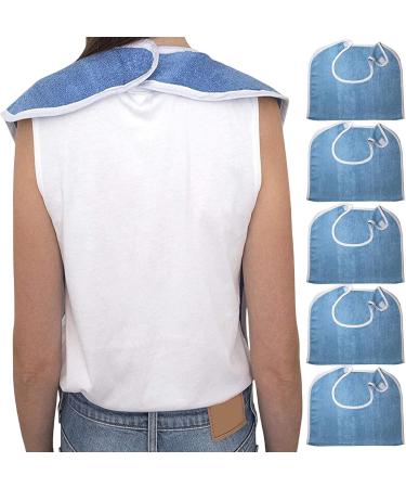 Reusable Adult Bibs - 5 Pack Unisex Clothing Protectors with Crumb Catcher for Seniors & Disabled - Buy Online on GoSupps.com