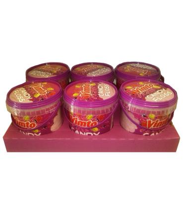 6 x Vimto Flavoured Cotton Candy Floss Carry Pot - 50g Each