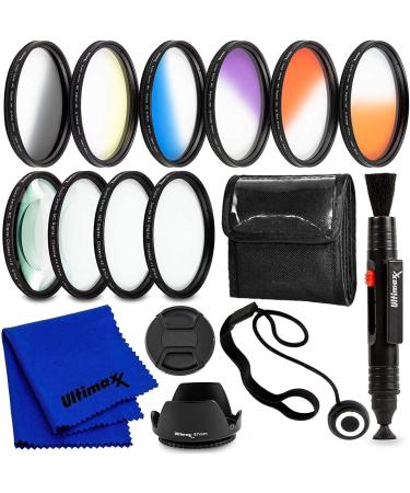 Ultimaxx 58MM Complete Lens Filter Accessory Kit for Lenses with 58MM Filter Size Designed Specifically for: Canon EOS 90D, 80D, 77D, 70D, Rebel T7, T7i, T6i, T6,T5i, T5, T4i, SL3, SL2, SL1 and More
