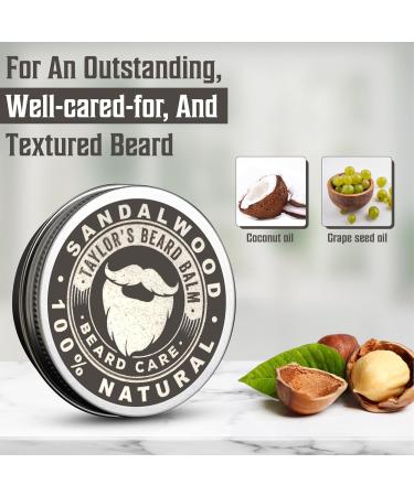 Taylor's Beard Balm - Sandalwood Scent 2oz - Moisturizing & Nourishing | International Shipping Available - Buy Online on GoSupps.com
