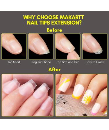 Makartt Coffin Nails Tips Extra Short 360 PCS - Pre-buffed Soft Gel Full Cover 15 Sizes, Ballerina Fake Nails for Nail Extension - Clear Press On, Soak Off Gelly Tips - Nail Supplies - Buy Online on GoSupps.com