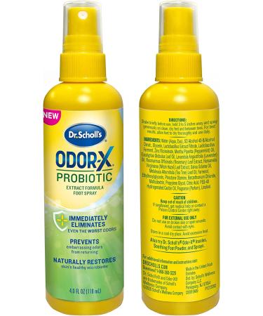Dr. Scholl's Probiotic Foot Spray 4oz - Odor Eliminator & Shoe Deodorizer - Buy Online on GoSupps.com