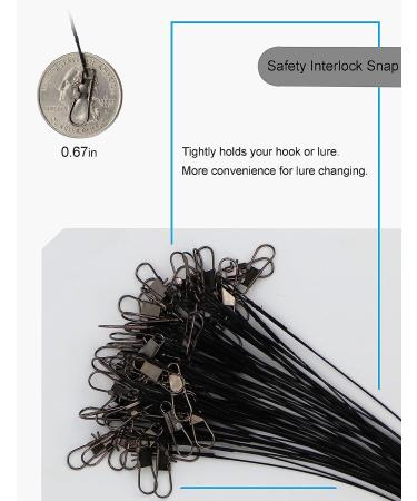 Facikono Steel Leaders Fishing Saltwater Wire with Swivels and Snaps - 60PCS, 12in Black - Buy Online on GoSupps.com