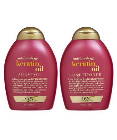 OGX Anti-Breakage Keratin Oil Shampoo & Conditioner - 13 oz | Strengthen & Nourish Hair | International Shipping Available - Buy Online on GoSupps.com