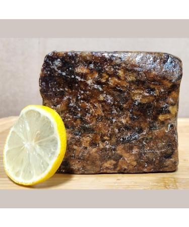 Aroma Depot Lemon Raw African Black Soap 8 oz - 100% Natural Handmade Soap for Acne Eczema Psoriasis & Scar Removal - Best Face & Body Wash - Buy Online on GoSupps.com