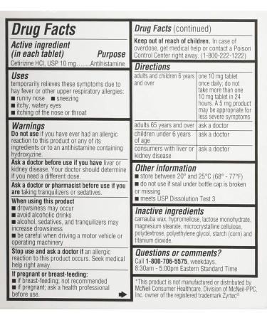 Buy Major Cetirizine 10mg HCI Tabs - All Day Allergy Relief Antihistamine 30 Count - Fast International Shipping - Buy Online on GoSupps.com