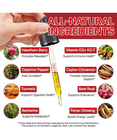 Cayenne Pepper Drops Cayenne Pepper Drops Supplement Liquid 60ml Contributes to Immune Health Promotes Healthy Digestion Easily Absorbed with Hawthorn Vitamin K2 D3 Beet Root Turmeric-2 Fl Oz - Buy Online on GoSupps.com