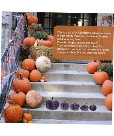 Yardenfun 5pcs Artificial Pumpkins Adornments Halloween Simulated Fake Faux Thanksgiving Mini Ornaments Foam Grey 14X12.5X12.5CM - Buy Online on GoSupps.com