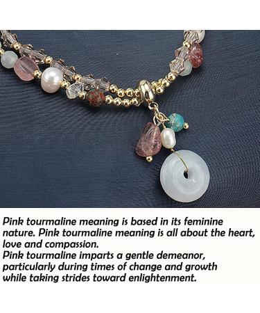 WIPPWER Feng Shui Wealth Bracelet Jade Bead Bracelet Color Tourmaline Crystal Bracelet Harmony Buckle/Donut Bracelet Irregular Crystal Bracelet Double Layer Beaded Bracelet Adjustable Cinn - Buy Online on GoSupps.com