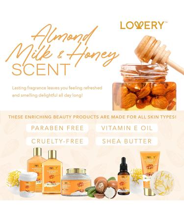 Almond Milk & Honey Spa Gift Basket for Women - 10 Pc Set for Relaxing Stress Relief and Self Care - Perfect Thank You, Birthday, Mom, Anniversary Gift - Buy Online on GoSupps.com
