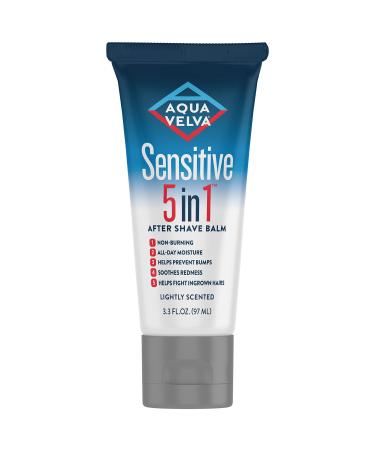 Aqua Velva 5 in 1 Sensitive After Shave Shave Balm for Men, Facial Moisturizer, 3.3 Ounce 5 in 1 Senstive After Shave