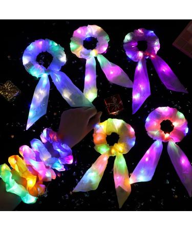 Hiwooii 15 Pack LED Light Up Hair Scrunchies - Glowing Hair Bands with 3 Light Modes for Women & Girls - Buy Online on GoSupps.com