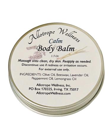 Allotrope Wellness Moisturizing Body Balm Essential Oil Salve Calm - Lemongrass Lavender Peppermint Natural Fragrance