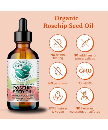 Buy Bella Terra Organic Rosehip Facial Oil 8 oz | Rich in Essential Fatty Acids & Antioxidants for Glowing Skin | Elevate Your Daily Face Ritual - Buy Online on GoSupps.com