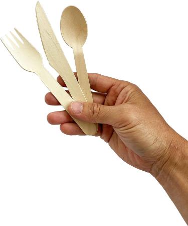 KingSeal Biodegradable Birch Wood Cutlery Forks - 6 Inch, Pack of 100 - Eco-Friendly Disposable Utensils - Buy Online on GoSupps.com