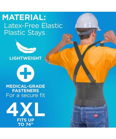 BraceAbility Industrial Work Back Brace with Removable Suspender Straps - Large Size for Heavy Lifting Safety and Lower Back Pain Protection in Construction, Moving, and Warehouse Jobs - Buy Online on GoSupps.com