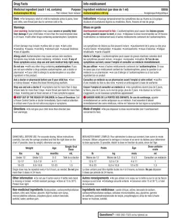 TYLENOL Infants' Fever and Sore Throat Pain Medicine Oral suspension drops Relieves Fever and Sore Throat Pain Grape Flavour 24mL - Buy Online on GoSupps.com