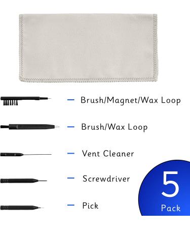 Hearing Aid Cleaning Kit - 8 Piece Set with Vent Cleaner, Steel Pick, Screw Driver, Brush, Wax Loop, Microfiber Cloth, and Carrying Case - Buy Online on GoSupps.com