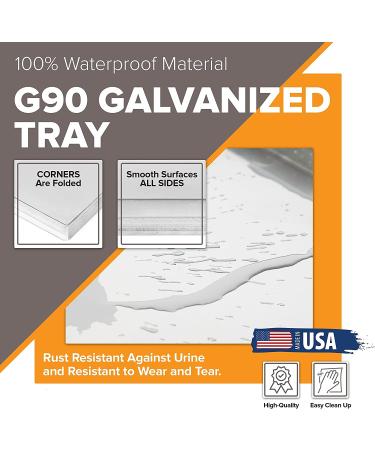 Pinnacle Systems Chew-Proof Galvanized Metal Tray for Dog Crate - 35 x 21.63 x 1 Inches - Buy Online on GoSupps.com