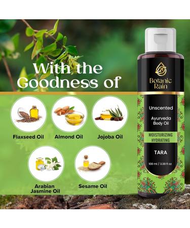 Buy Unscented Ayurveda Body Oil - Natural Moisturizing & Hydrating Vitamin E Oil for Crepey Skin - 3.38 Fl Oz | Organic Body Oil for Men & Women - Ships Internationally - Buy Online on GoSupps.com