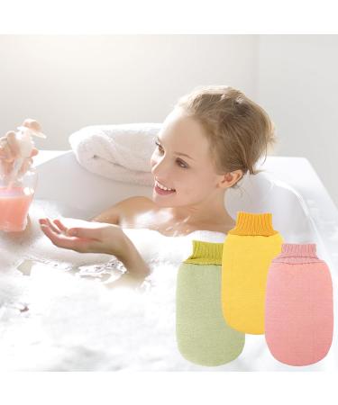 Deep Exfoliating Glove for Shower - Double-Sided Body Scrub Mitt Eco-Friendly Loofah Sponge & Dead Skin Remover - Perfect for Home Spa (Yellow - Buy Online on GoSupps.com