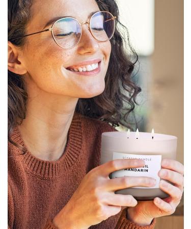 Lime Basil Mandarin 3 Wick Scented Candle | Large Aromatherapy Soy Candle for Home | Unisex Fresh Fragrance | Clean Burning 15.8 oz Candle - Buy Online on GoSupps.com