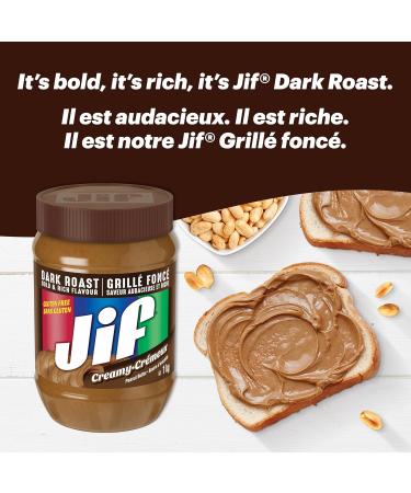 Jif Dark Roast Creamy Peanut Butter Smooth & Creamy Texture No Stir 500g Jar Dark Roast Creamy 500 g (Pack of 1) - Buy Online on GoSupps.com
