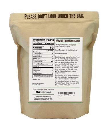 Anthony's Premium Nutritional Yeast Flakes 10 oz - Non Fortified, Gluten Free, Non GMO - Buy Online on GoSupps.com