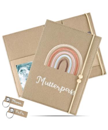 Mother Pass protective cover made of felt with compartments handmade mother's passport cover German shell Motherpass Suitable for insurance cards mothers vaccination pass case and ultrasound images