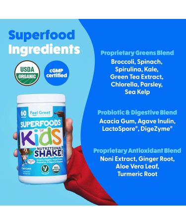 Kids Organic Super Greens Powder | All-In-One Multivitamin with Fruits & Veggies | No Fillers Sugars or Synthetic Vitamins - Healthy Kids Nutrition Shake - Buy Online on GoSupps.com