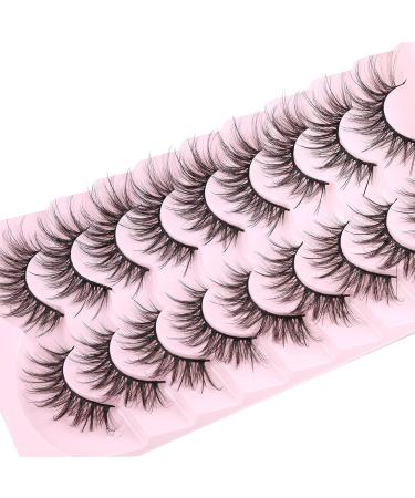 Buy Wispy Mink Cat Eye Lashes - 21mm Natural Fluffy Strip Lashes (9 Pairs) | Josiezoey Pesta as Postizas Naturales for a Fairy Look - Buy Online on GoSupps.com