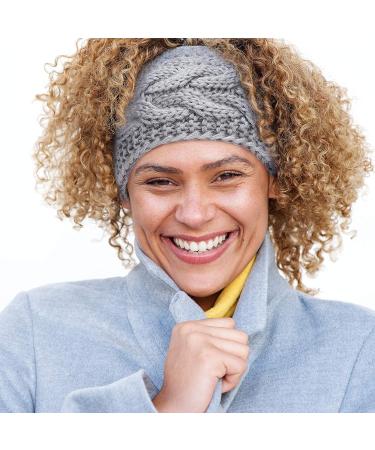 Fleece Lined Winter Cable Knit Headband Set - 6 Pieces | Classic Colors for Christmas & Valentines Day - Buy Online on GoSupps.com