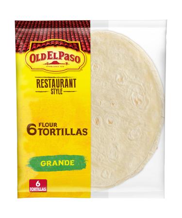 Old El Paso Restaurant Style Grande Flour Tortillas, 6-count (Pack of 5) Restaurant Style 1.34 Pound (Pack of 5)