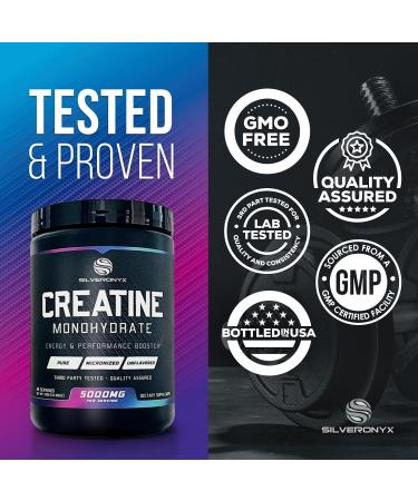 Creatine Monohydrate Micronized Powder 5000mg - 100% Pure Unflavored Muscle Building Supplement - Keto Friendly 60 Servings - Buy Online on GoSupps.com