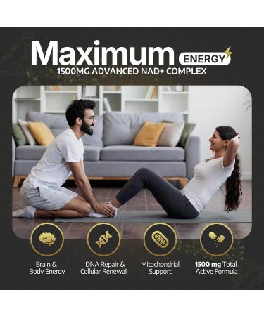 Product Maxx NADGENIX NAD+ Supplement NMNH 500mg Nicotinamide Riboside TMG Resveratrol & CoQ10 Cellular Energy & Healthy Aging 60 Capsules High Absorption Liposomal Delivery - Buy Online on GoSupps.com