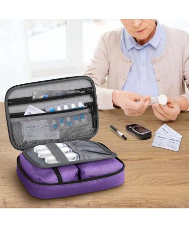 SITHON Diabetic Supplies Organizer Case - Portable & Water Resistant Travel Bag for Insulin Pens, Glucose Meter & More (Purple) - Buy Online on GoSupps.com