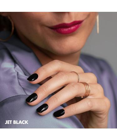 Moyou London 20 Pcs Semi Cured Gel Nail Wraps in Jet Black - Salon-Quality Manicure Set with Nail File & Cuticle Stick - UV/LED Lamp Required - Buy Online on GoSupps.com