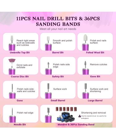 Zoccee 11-in-1 Electric Nail Cutter with Filing Light 22000 RPM Manicure Set for Gel & Acrylic Nails (No Battery Purple) - Buy Online on GoSupps.com