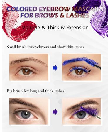 White Colored Mascara Primer for Eyelashes Eyebrows Tinted Brow Mascara Waterproof Long Lasting Eyebrow Gel Lengthening Curling Colorful Mascara Smudgeproof Thickening Brow Gel Eye Makeup for Women - Buy Online on GoSupps.com